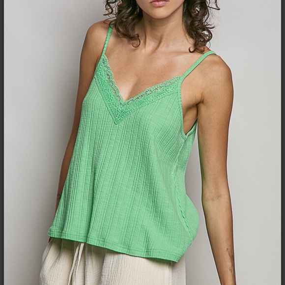 POL Tops - 💕 POL Women's Lace Trim Tank/Cami Top